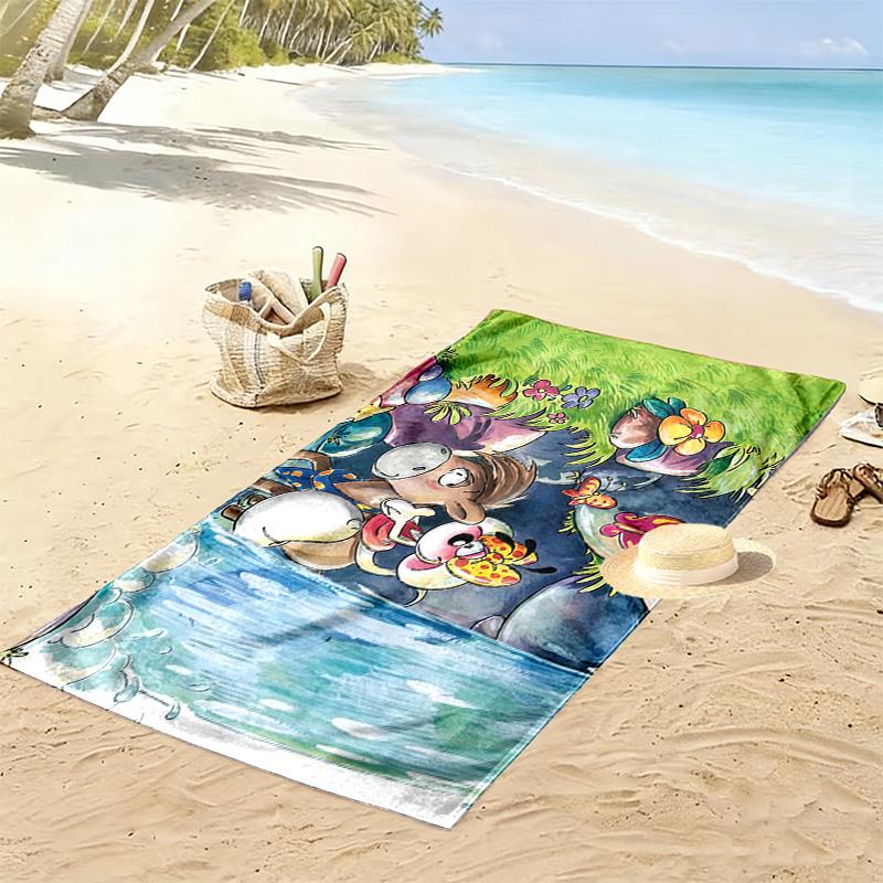 Diddl the Jumping Mouse2 Print Beach Towel, Large Soft Quick Dry Towel for Beach Camping Swimming