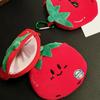 Tomato Pocket Wallet Plush Keychain Bag Backpack Pendant Charm Headphone/Data Cable/Lipstick/Sanitary Napkins Storage bag