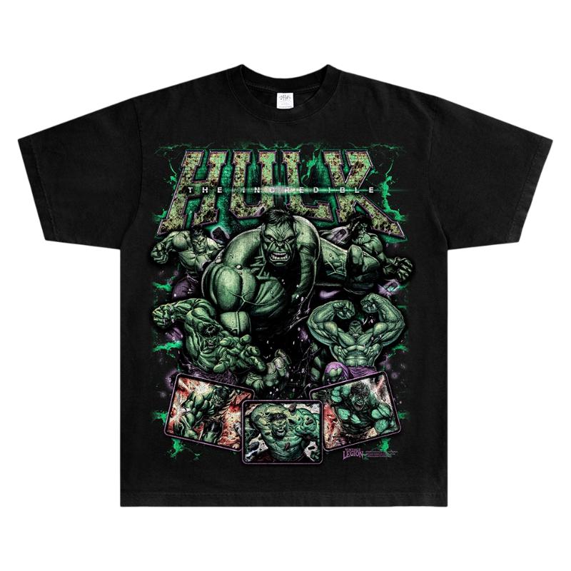 

The Incredible Hulk Oversized Cotton TShirt 90s Streetwear Retro Harajuku Casual Crew Neck Short Sleeve Top for Men and Women S