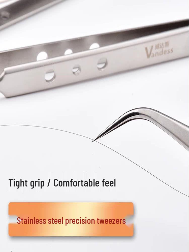 High-grade Stainless Steel Heat-Dissipating Tweezers with Holes for Circuit Board and Hair Nest Repairs