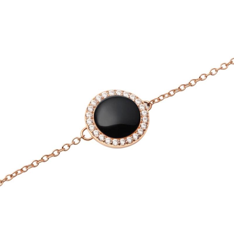 DANIEL WELLINGTON Audrey Series Brand Logo Design Cubic Zirconia Agate Bracelet Men and Women Same Style Couple Rose Gold DW00401432