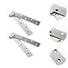 2x Stainless Steel High Strength Easy to Install Hidden Kitchen Cabinet Hinges for Bedroom Kitchen Home Use Living Room Bathroom