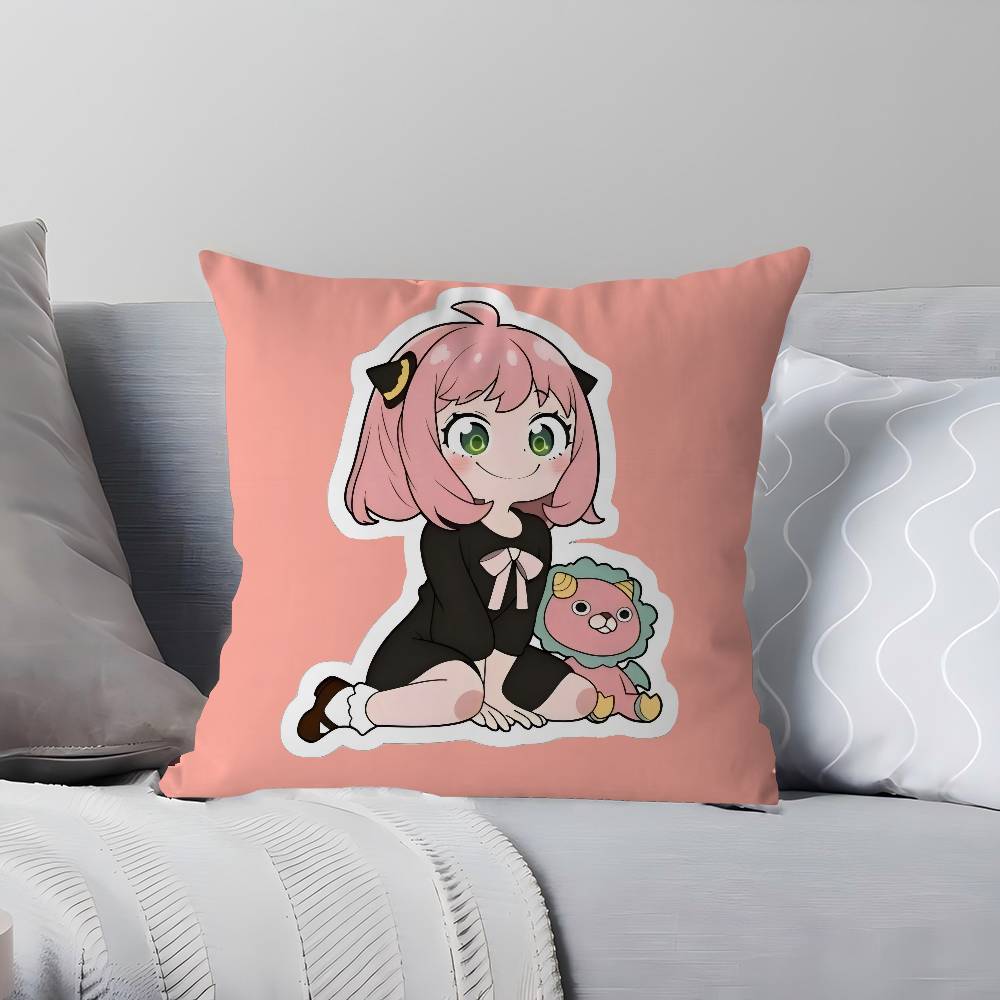 Anime Anya Forger Cushion Cover Inches Farmhouse Decor Home Throw Pillow Covers For Couch Decorations