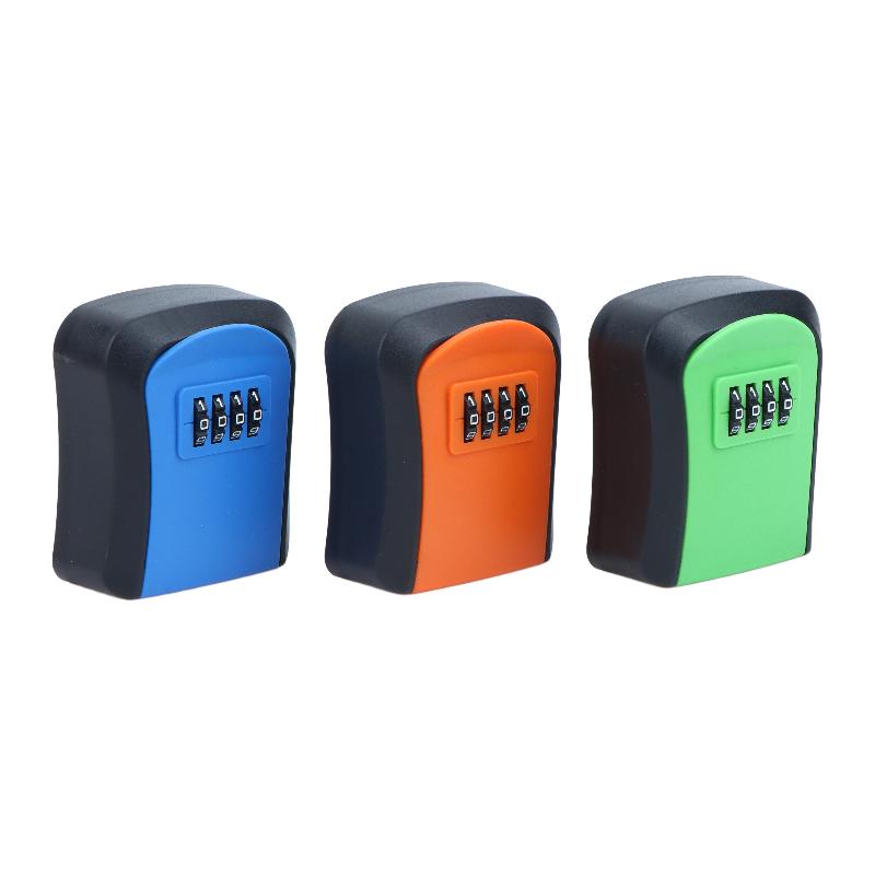 Wall Mounted Key Safe Box 4 Digits Password Lock High Durability Anti-Pry Key Keeper for School Apartment Entrance