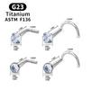 1/10PCS ASTM F136 G23 Titanium Piercing Nose Stud 20G L-Shape Nariz Studs With Zircon 2-3mm Nose Rings Nostril Piercing Jewelry