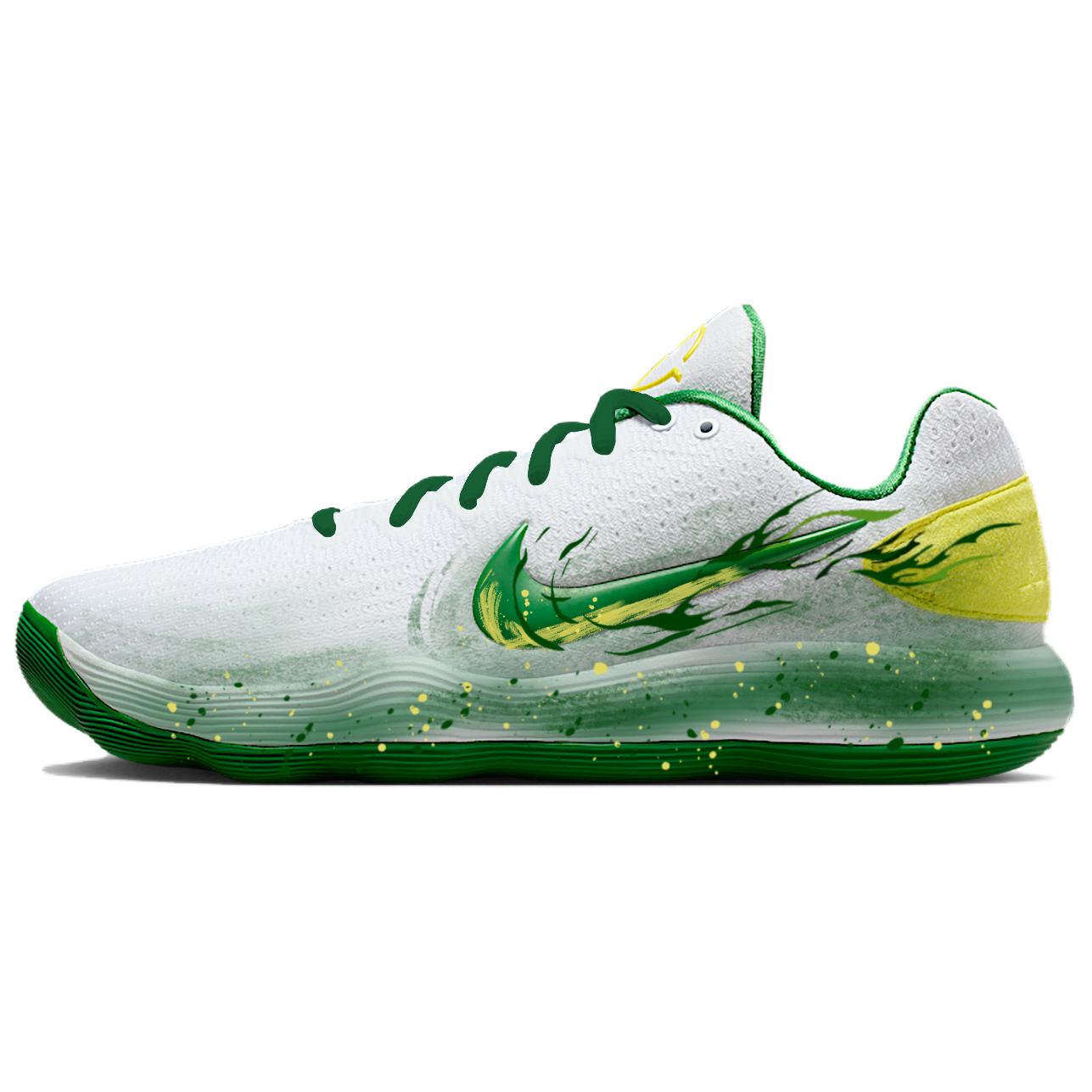 

Nike Hyperdunk 2017 Blue Flame Fabric Cushioning Coverage Abrasion Resistant Low top Basketball Shoes Men s White Green IO7604-131(Team1822-) 42