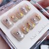 Nail Handmade Patch Cat Eye Butterfly Elf Nude Color Love Heart Gentle White