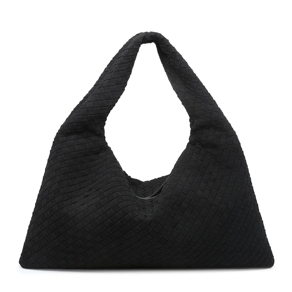 Cross-border woven bags for women's autumn and winter new matte woven bags, shoulder underarm bags, large-capacity tote bags, factory wholesale