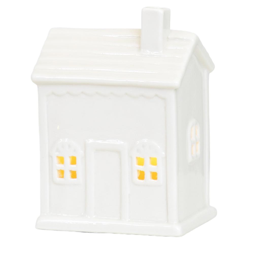 High-end Christmas Indoor Ornaments Village Lighted Ceramic Handmade Houses Xmas Holiday Farmhouse Rustic Decor For Home Table