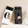 Flower Letters S Fashion Phone Case For Samsung Galaxy Z Flip 3 4 5 6 7 Hard Folding Z Flip4 Clear PC Cover Protector Gift