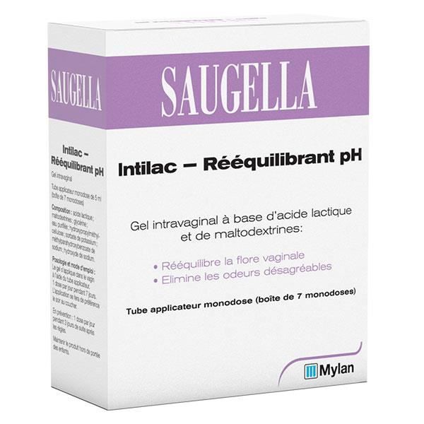 Gel Intravaginal - Saugella - Intilac - 7 Monodoses - Rééquilibrant pH - Dispositif Médical