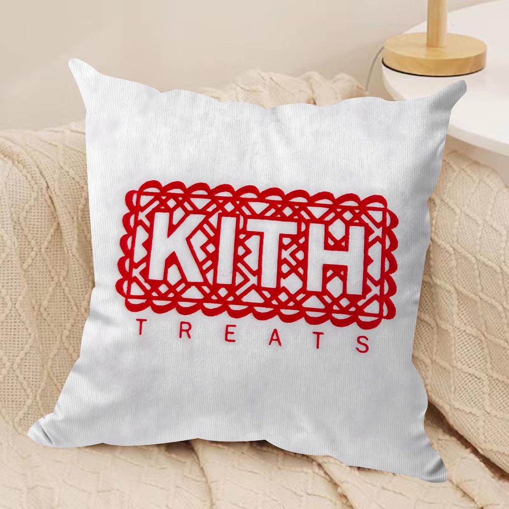 Classic Logo KKITH Cushion Cover Short Plush Doublesided Print Square Throw Pillow Covers Sofa Home Cushion Decor