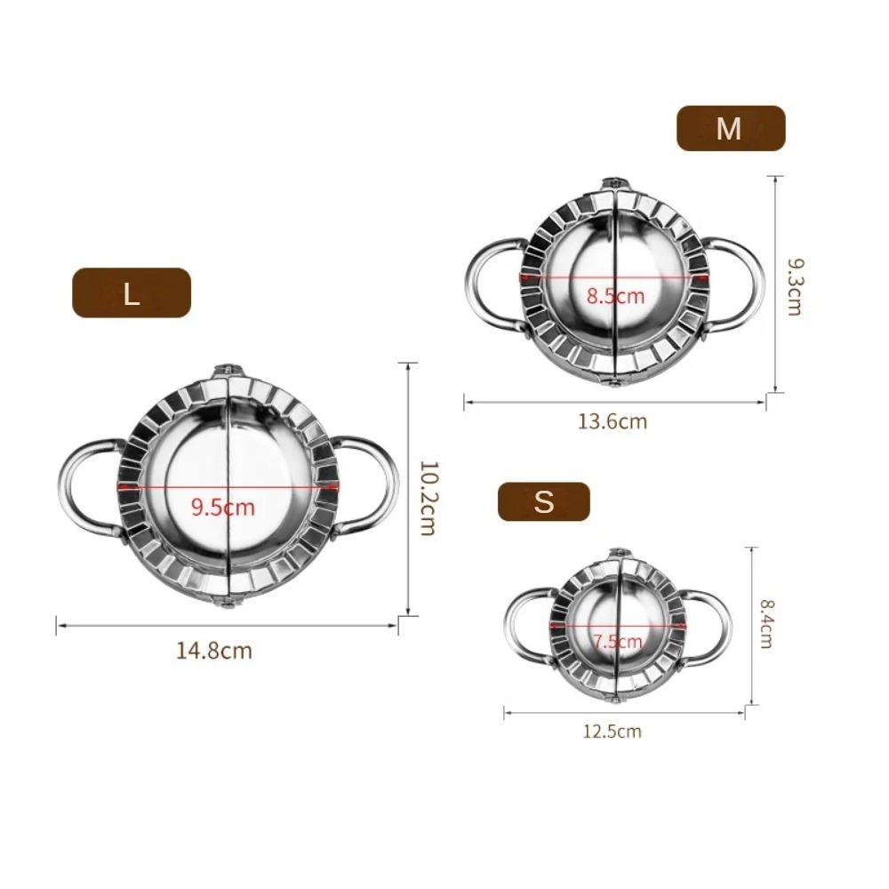 Stainless Steel Two-Handled Dumpling Maker with Mold and Press