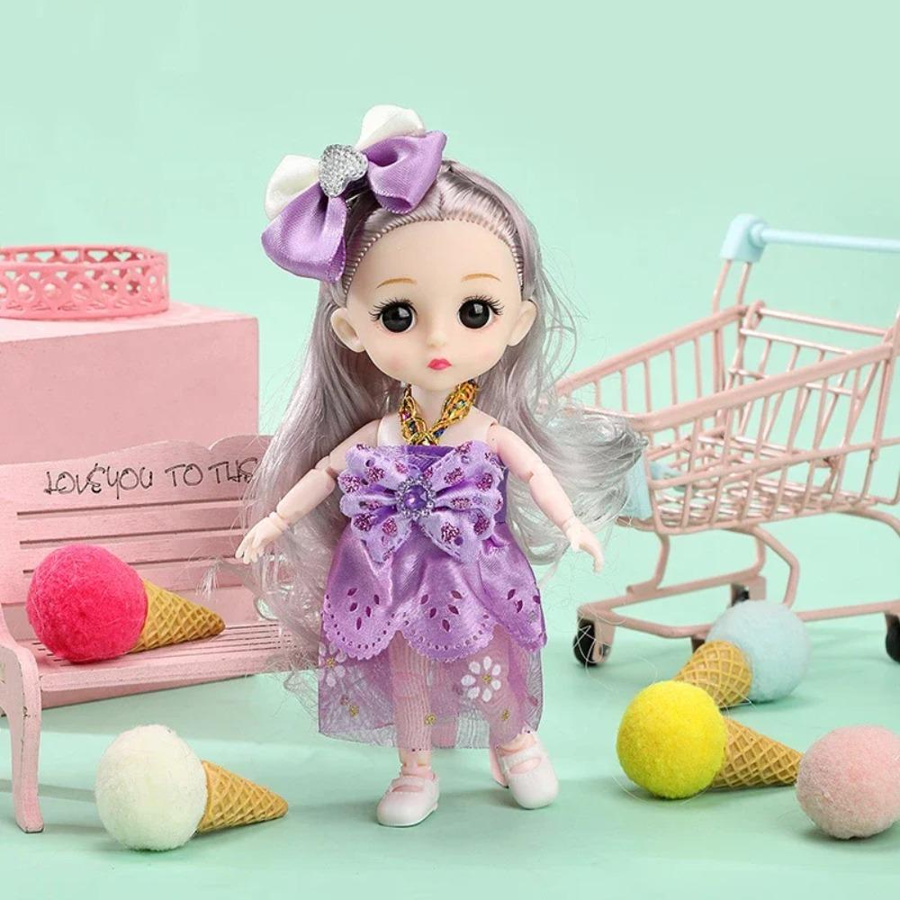 16cm BJD Puppe Mode Prinzessinnenpuppe Figur 1/12 Maßstab DIY Beweglich 13 Gelenke mit Kleidung und Schuhen Glückliches Mädchen Geschenk Kinderspielzeug