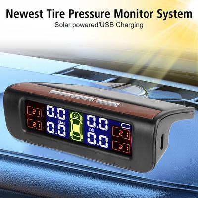 Tyre Pressure Alarm Car Tire Pressure Monitoring System 0-3.5Bar Temperature Warning Fuel Save T12 Solar USB TPMS