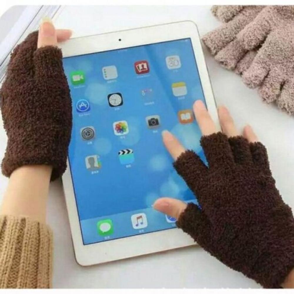 New Arrivals Open Run Fleece Gloves Winter Fingerless