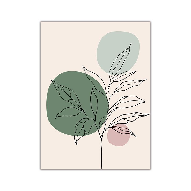 Abstract Leaf Human Face Curve Block Color Cactus Line Poster Nordic Wall Art Canvas Painting Print Pictures Living Room Decor