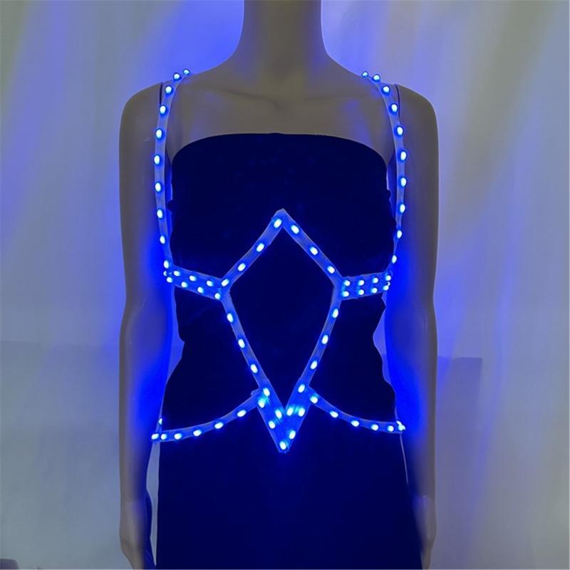 LED Kolorowy Świecący Gorset Cechy Jasne Światło Zmiana Rytmu Muzyki Na Występy Sceniczne Imprezy Zapewniający Wizualny Efekt