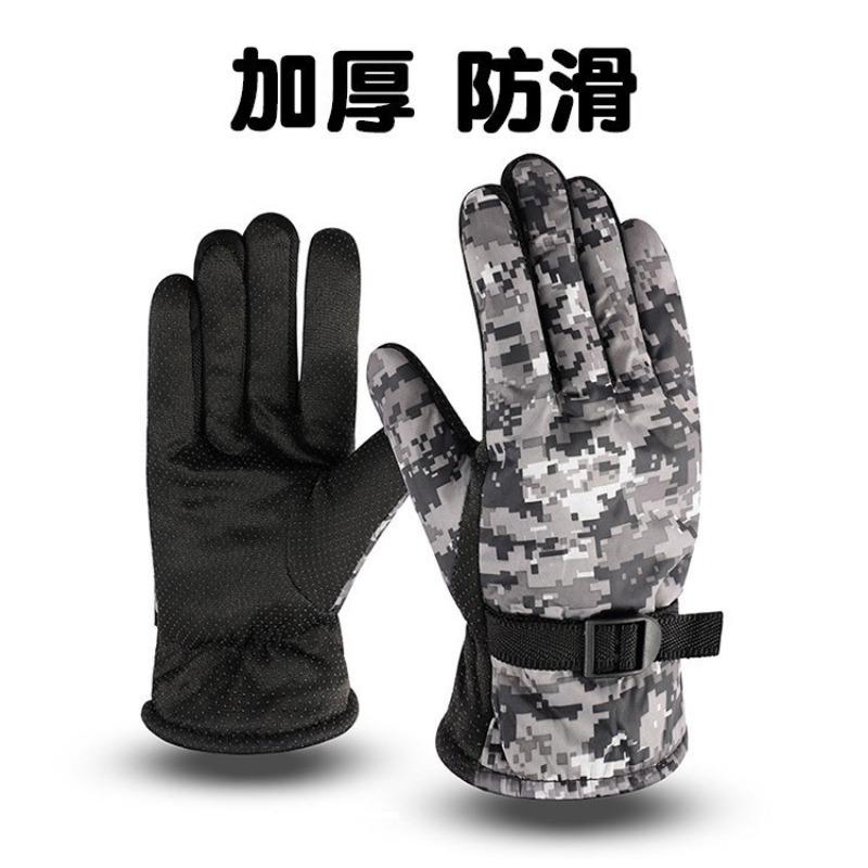 

Зима новые мужские термоперчатки для улицы катания на лыжах мотоцикле электромобиле велосипеде флисовые утолщенные one size