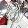 Water Diamond Mini Crossbody Bag With Pearl Chain For Streetwear Fashion