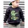 Kids Sweatshirt Autumn Winter Fashion Fleece Sweatshirt BIRTHDAY BOY Head-Turning Dinosaur Cartoon Pattern Print Loose Casual Long