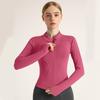 Hohe Elastische Stehkragen Schlanke Fitness Kleidung Schlanke Yoga Top Sport Mantel Yoga Kleidung