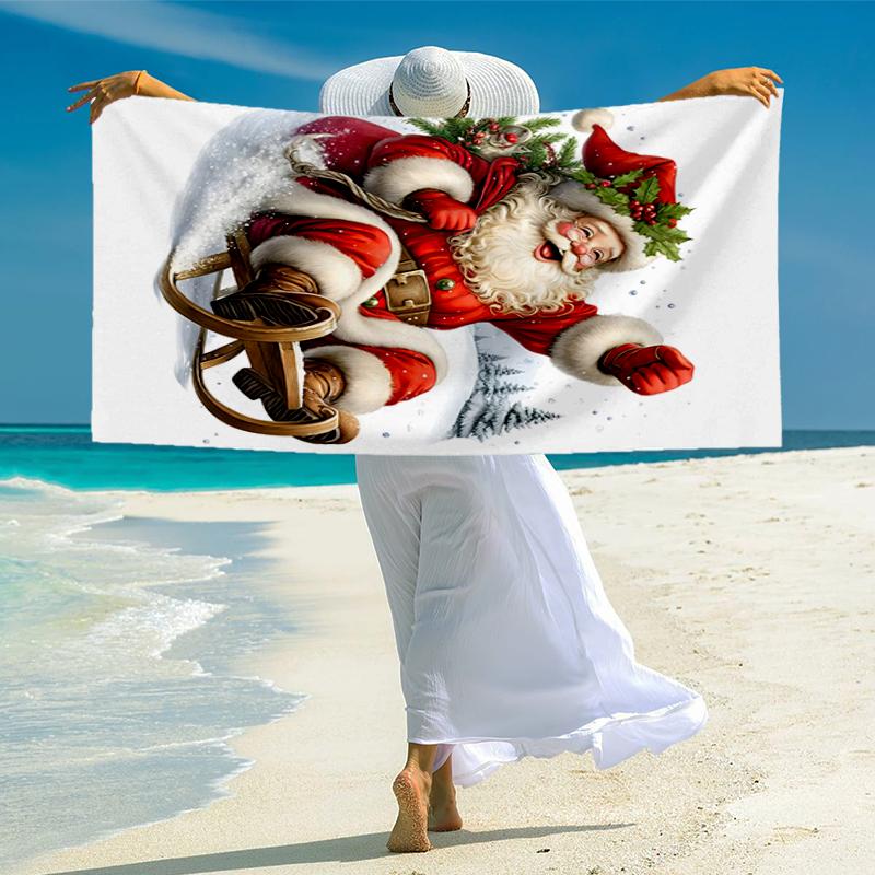 Chrismas Fashion Beach Towel: Ideal for Summer Adventures Soft, absorbent and quick drying suitable for swimming and bathing