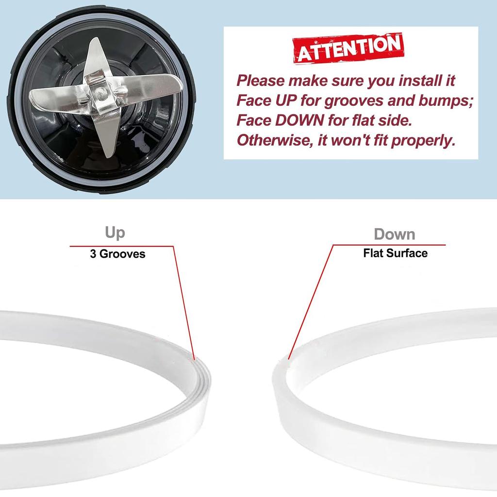 2 Pcs Rubber Gasket Replacement Part Seal O-Ring for Nutri Ninja Blender BN751 BN801 BN801C BN401 BN805A BL480 BL642 TB301 TB401 SS101 SS151 SS351