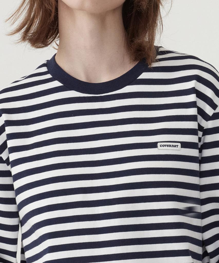 COVERNAT WOMAN Striped Long Sleeve Navy