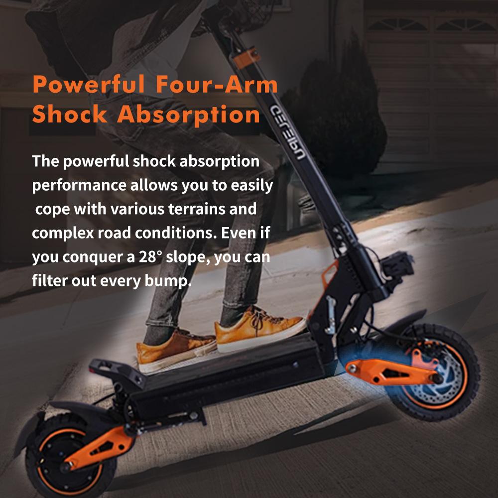 GELEIPU Z1 PRO Off-road Electric Scooter 1200W*2 Motor 52V 20Ah Battery 10 inch Tires 65km/h Max Speed 70km Range Adult Scooter