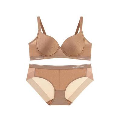 Wonder Bra Full Coverage Plus Bra Panty Set Deep Skin WBW3M25_T