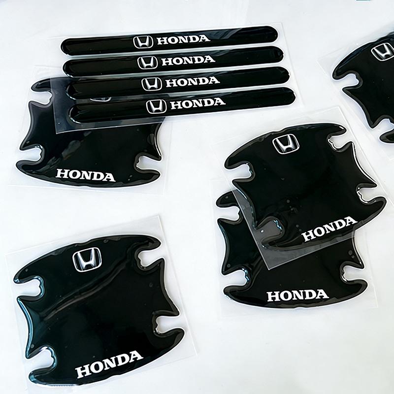 CNP1 Honda Car Door Handle Bowl Protector Stickers 3D Epoxy Anti-Scratch Decal for Civic CRV Accord Vezel Fit HRV Auto Accessories