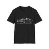 1965 Ford Mustang Fastback T-Shirt – Classic Muscle Car Vintage Line Art Graphic