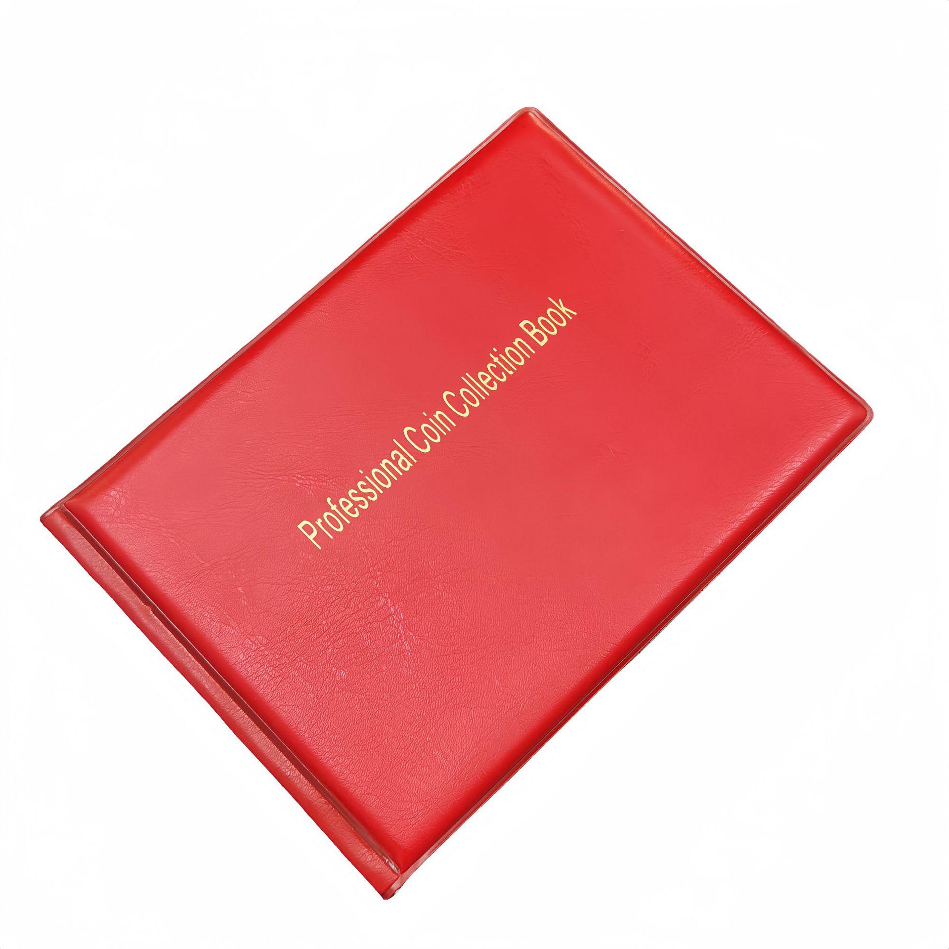 

Двуязычный альбом для коллекции монет и марок - 240 карманов для старинных монет и марок красный