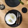 Set of 12 Round Braided Placemats 32CM Table Mats for Dining Tables Christmas Halloween Woven Washable Non-Slip Place mats NONE