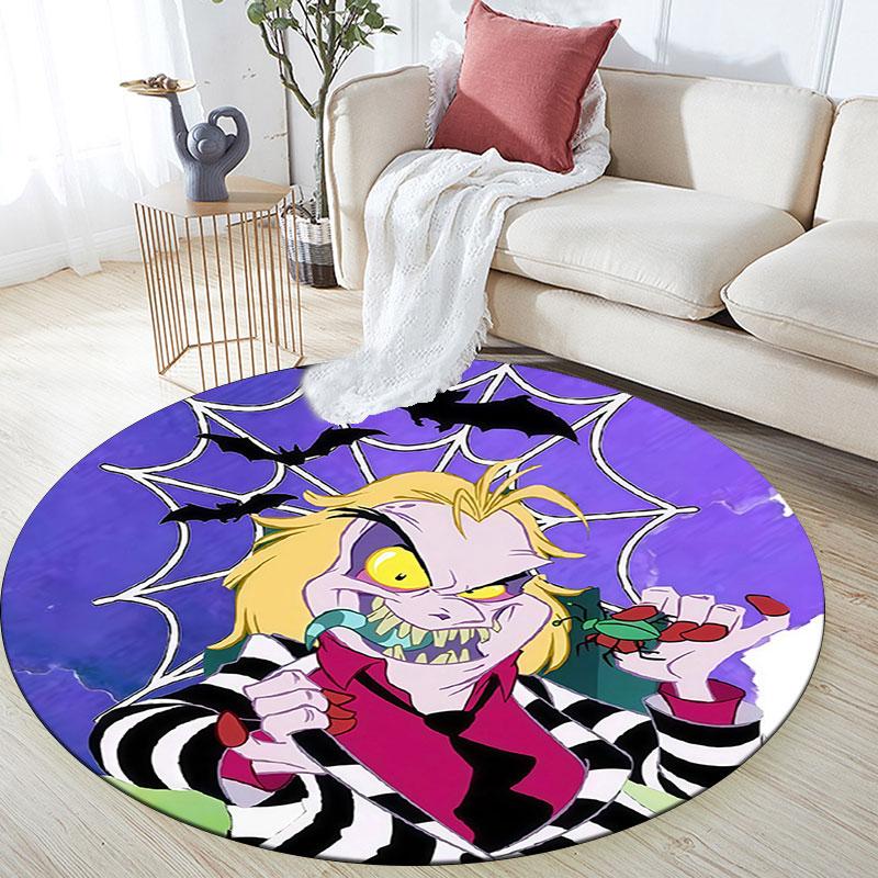 Beetlejuice2,Round Area Rug,Carpet Rug for Living Room Bedroom Sofa Playroom Decor,Non-slip Floor Mat