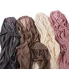 Bulit-In Magnets Muslim Long Headscarf 2in1 Women Chiffon Shawl Soft Islamic Head Wrap Muslim