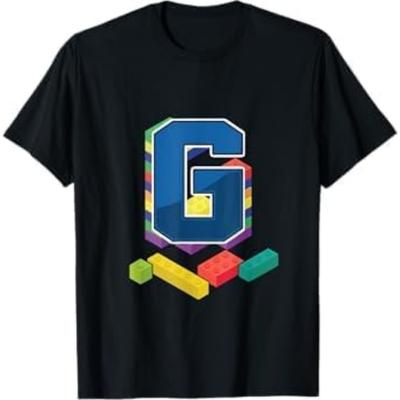 Letter G Master Builder Alphabet Last Name Building Blocks T-Shirt NDE6 Mens Womens Tank Top Sweatshirt Hoodie Black