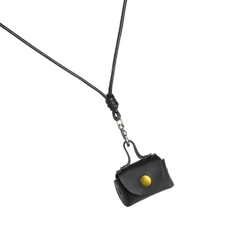 Stylish Leather Neck Pouch Pendant Necklace for Earbuds and Change Convenient and Fashion Accessory for Daily Use