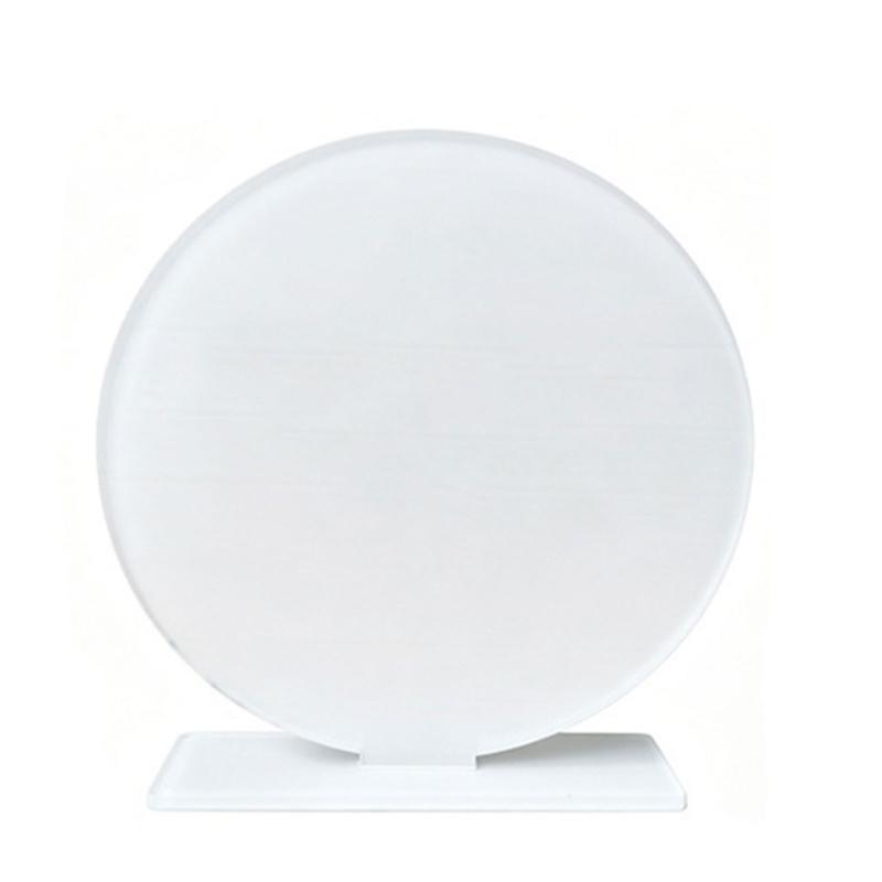 Desk Display Acrylic Photo Board Blank with Slot Base, Print Ready Panel for Office Counter and Photo Sign Use