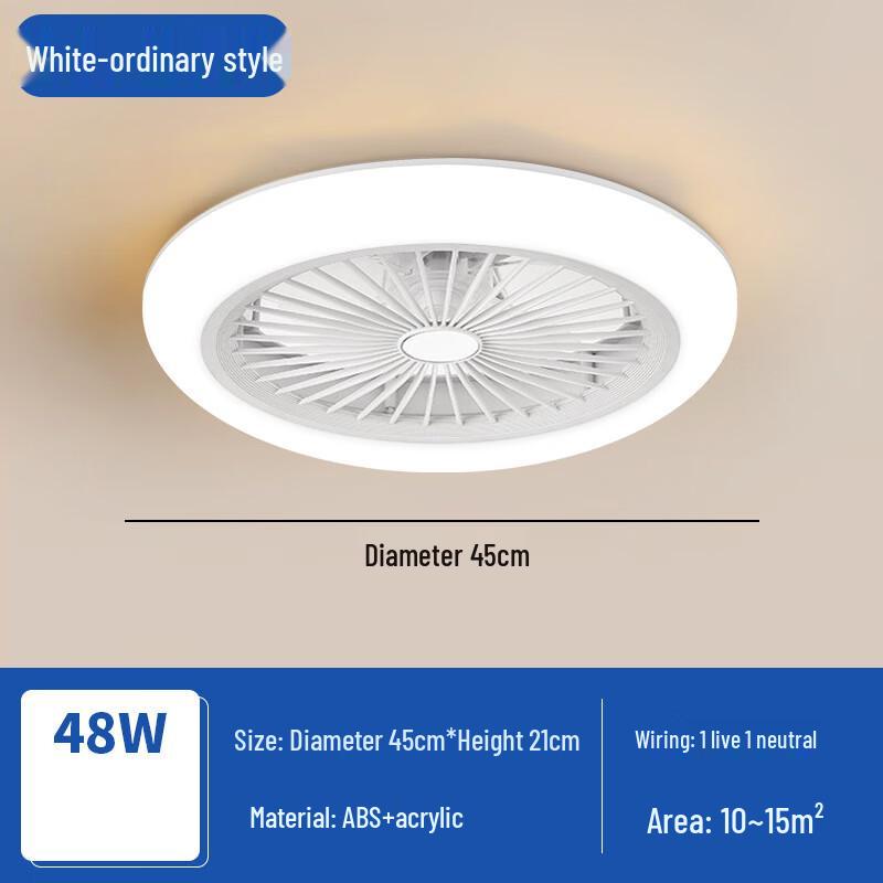 Ventilador de Teto Inversor Moderno Minimalista com Luz LED