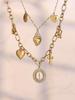 Summer Beach Series: DIY Stainless Steel Pendant Necklace - Cross, Heart, Flower, Queen Card, Zircon Clavicle Chain