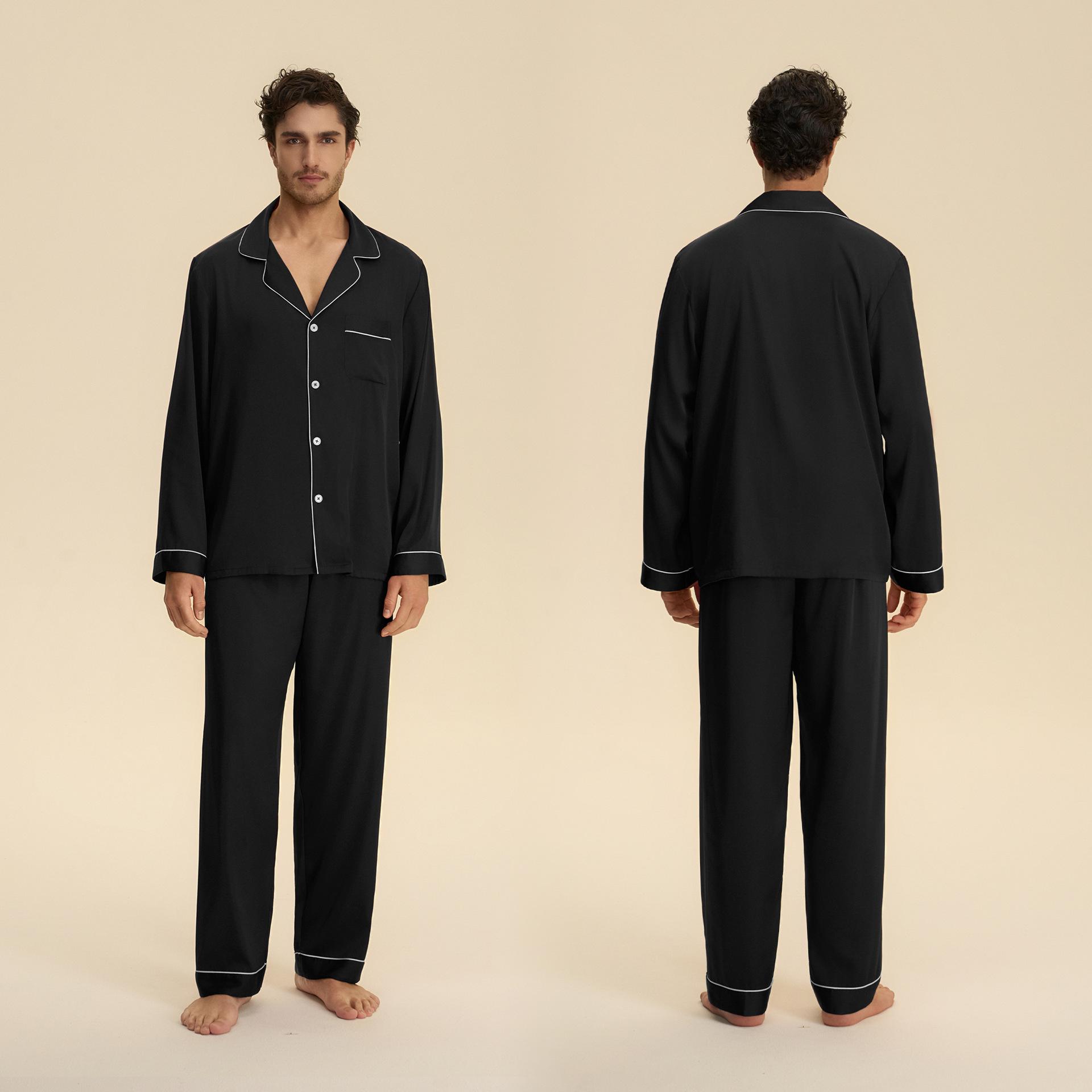 

Men s Button Down Pajamas Set Soft Lapel Sleepwear Long Sleeve Top & Pants Set Long Sleeve Sleepwear with Pockets Sleepwear Loungewear Pjs Set for Men XXL