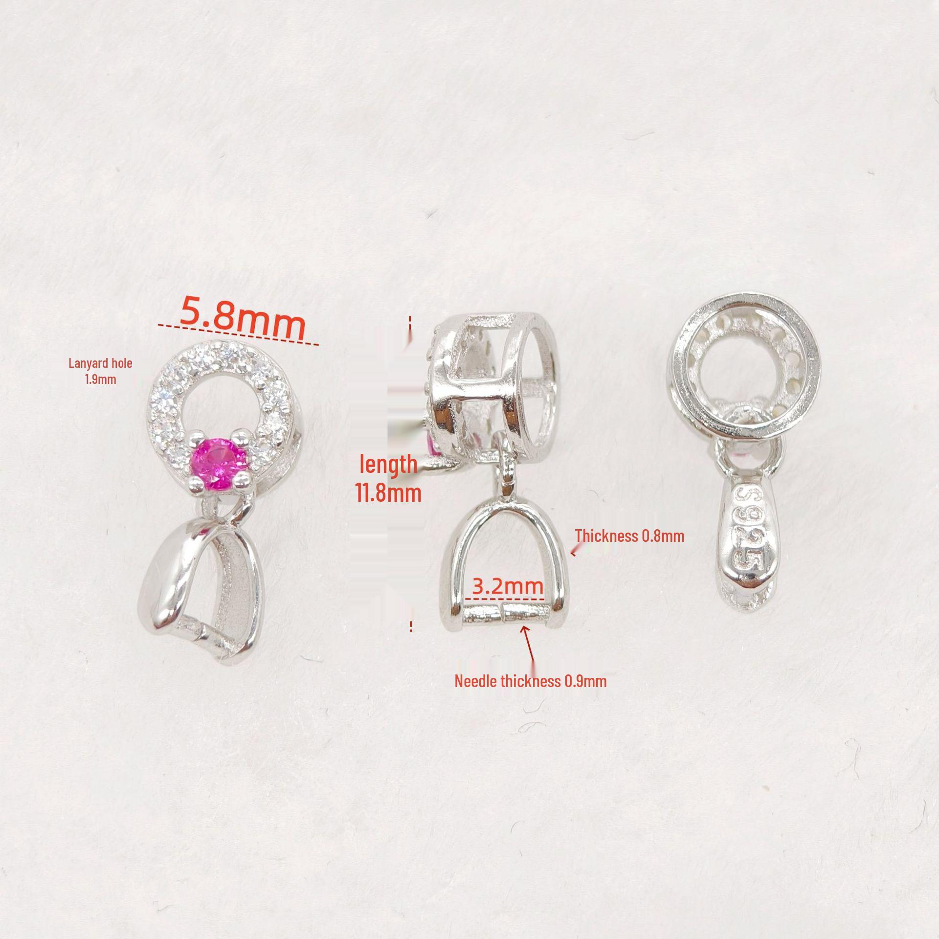 Подвеска-клипса с инкрустацией цирконами: Серебряная пряжка из жадеита S925 Аксессуары для DIY