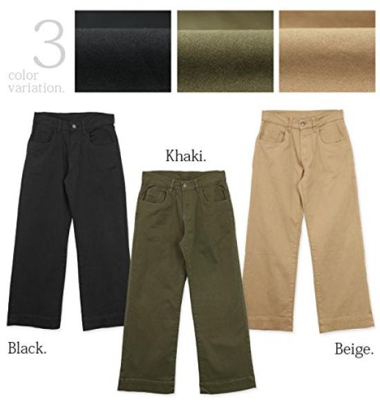 Andit Stretch Twill Size M Semi-Wide Pants, Black,