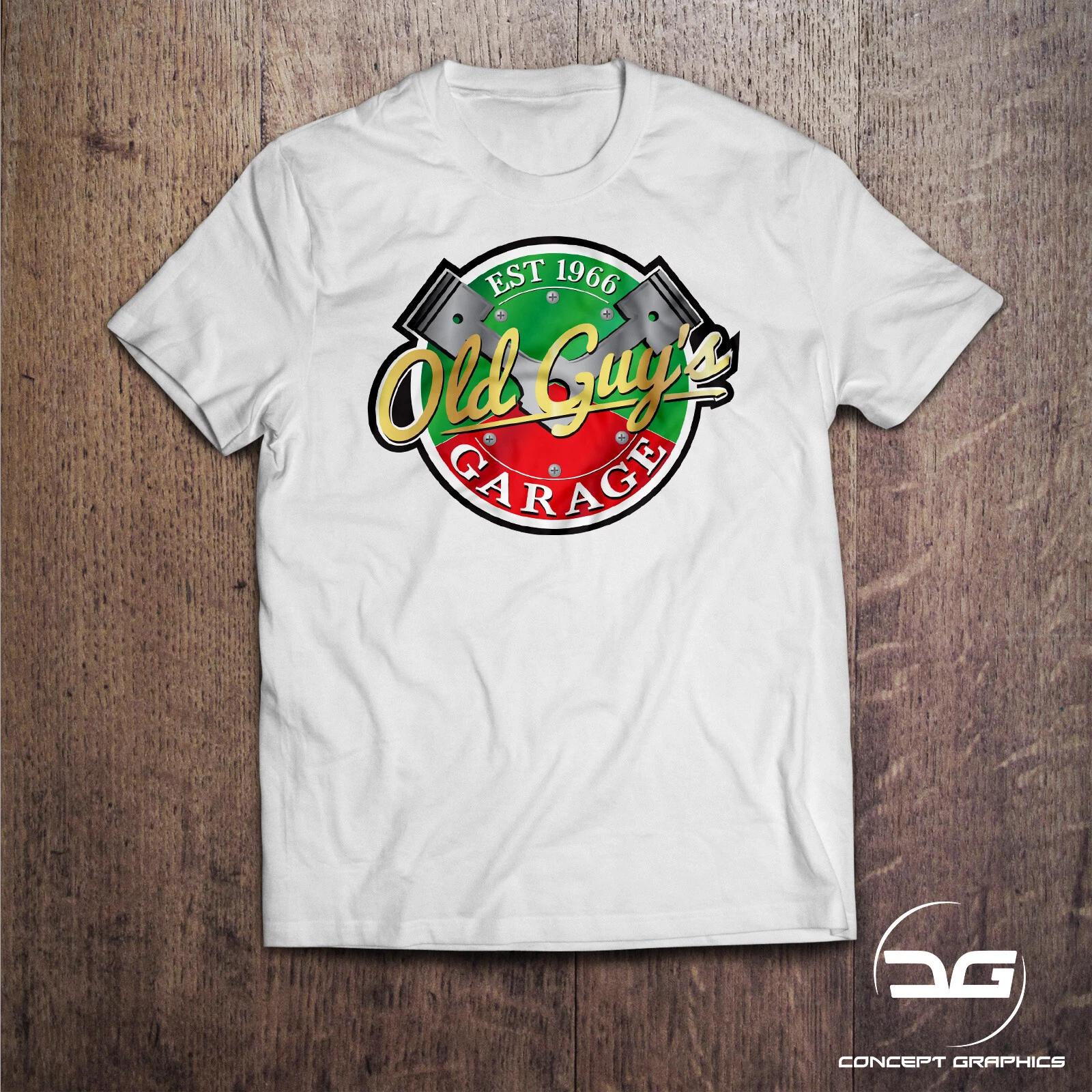 Old Guys Garage Est. 1966 Funny Novelty Car Mechanics Garage T-Shirt Father Gift XL