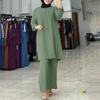 2024 Trendy Muslim Solid Color Outfit Set