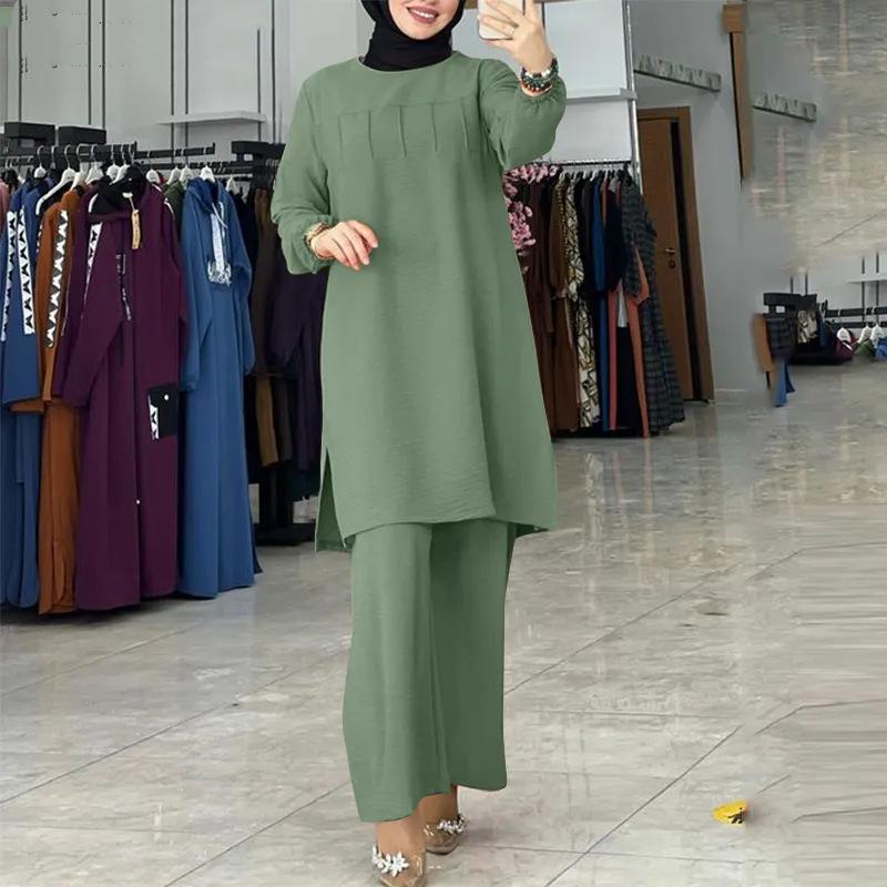 2024 Trendy Muslim Solid Color Outfit Set