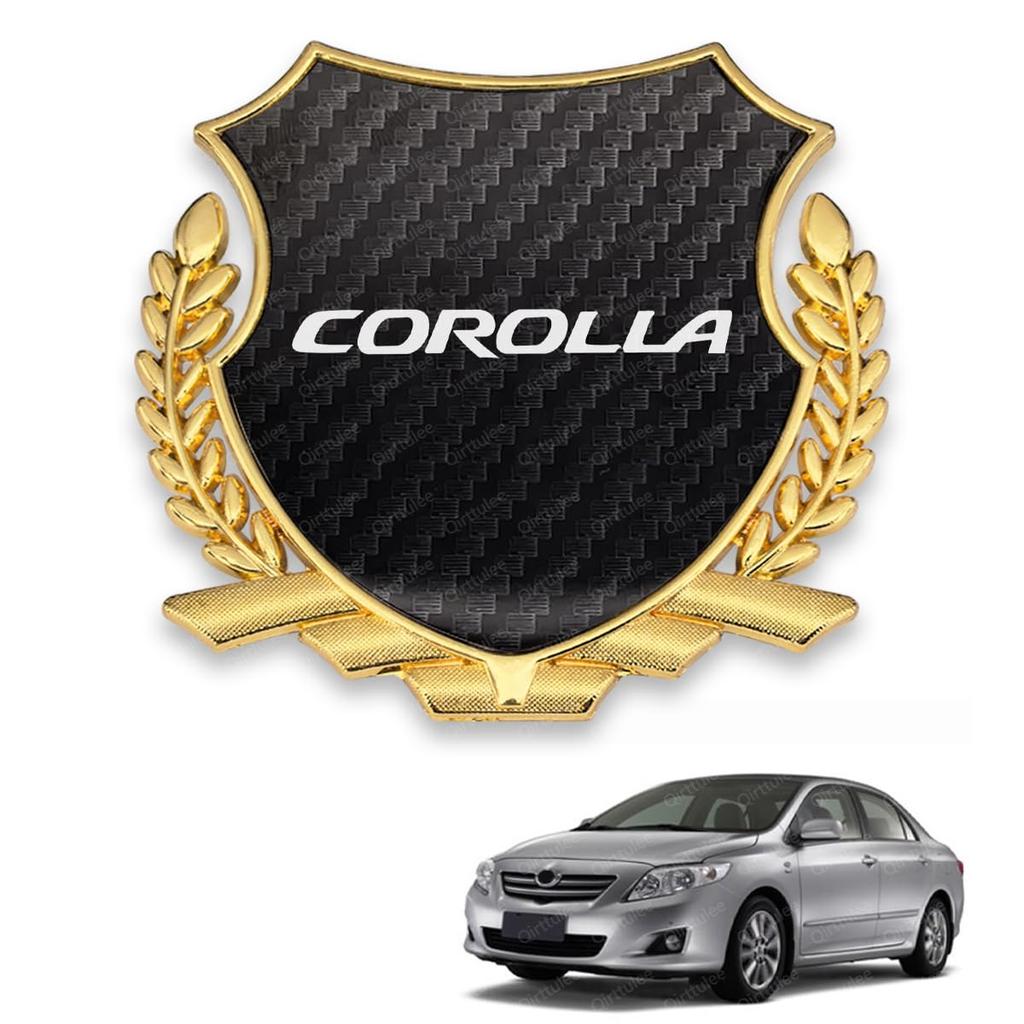 Corolla Car Metal Compatible with Corolla and W COROLLA Car Sticker Car Logo Decorative Sticker Fiber Emblem, Emblem, X, G, Grades, Decal, (Carbon