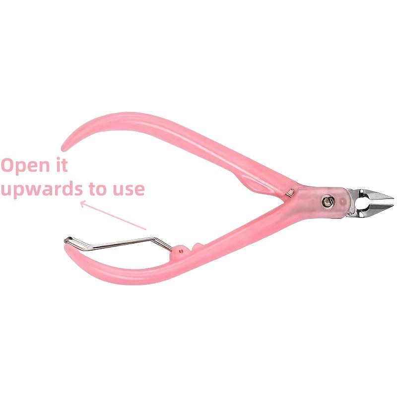 Transparent Pink Nail Clippers Sharp Dead Skin Remover, Portable Toenail Trimmer with Comfortable Grip, Ideal for Home Manicure, Nail Care Tool